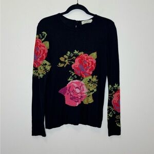 Aldo Martins Black Top with Pink Floral Design